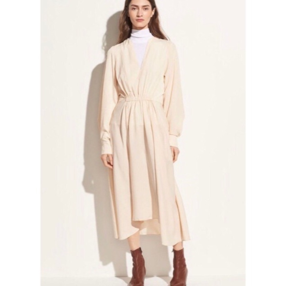 Vince Cream Asymmetrical Dress